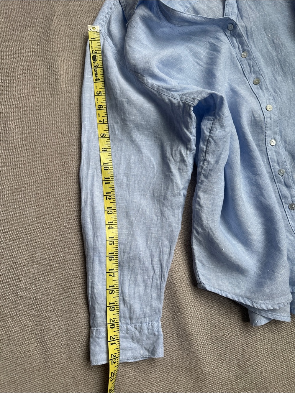 Sigrid Olsen LinenLlight Blue Button-up Shirt Size 1X Long Adjustable Sleeves - Picture 11 of 11
